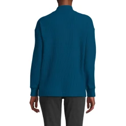 Waffelstrick-Henleyshirt für Damen