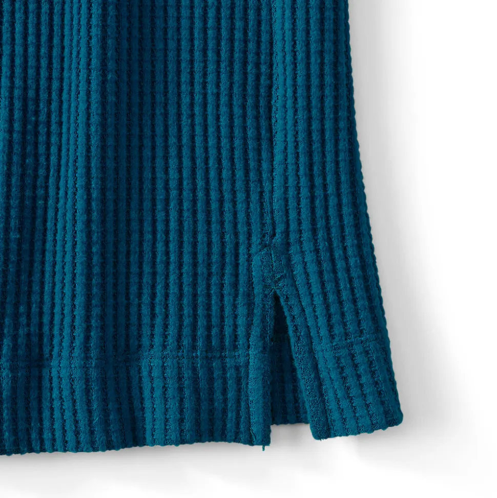 Waffelstrick-Henleyshirt für Damen