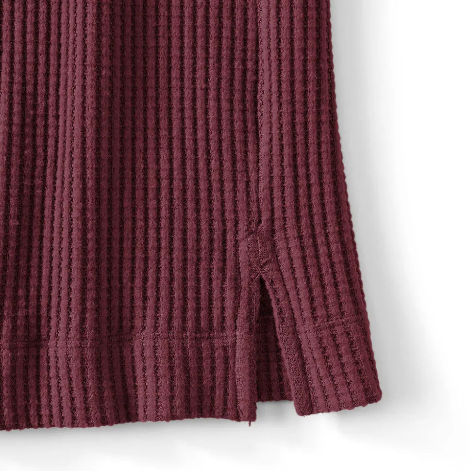 Waffelstrick-Henleyshirt für Damen