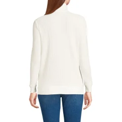 Waffelstrick-Pullover mit Reißverschluss für Damen