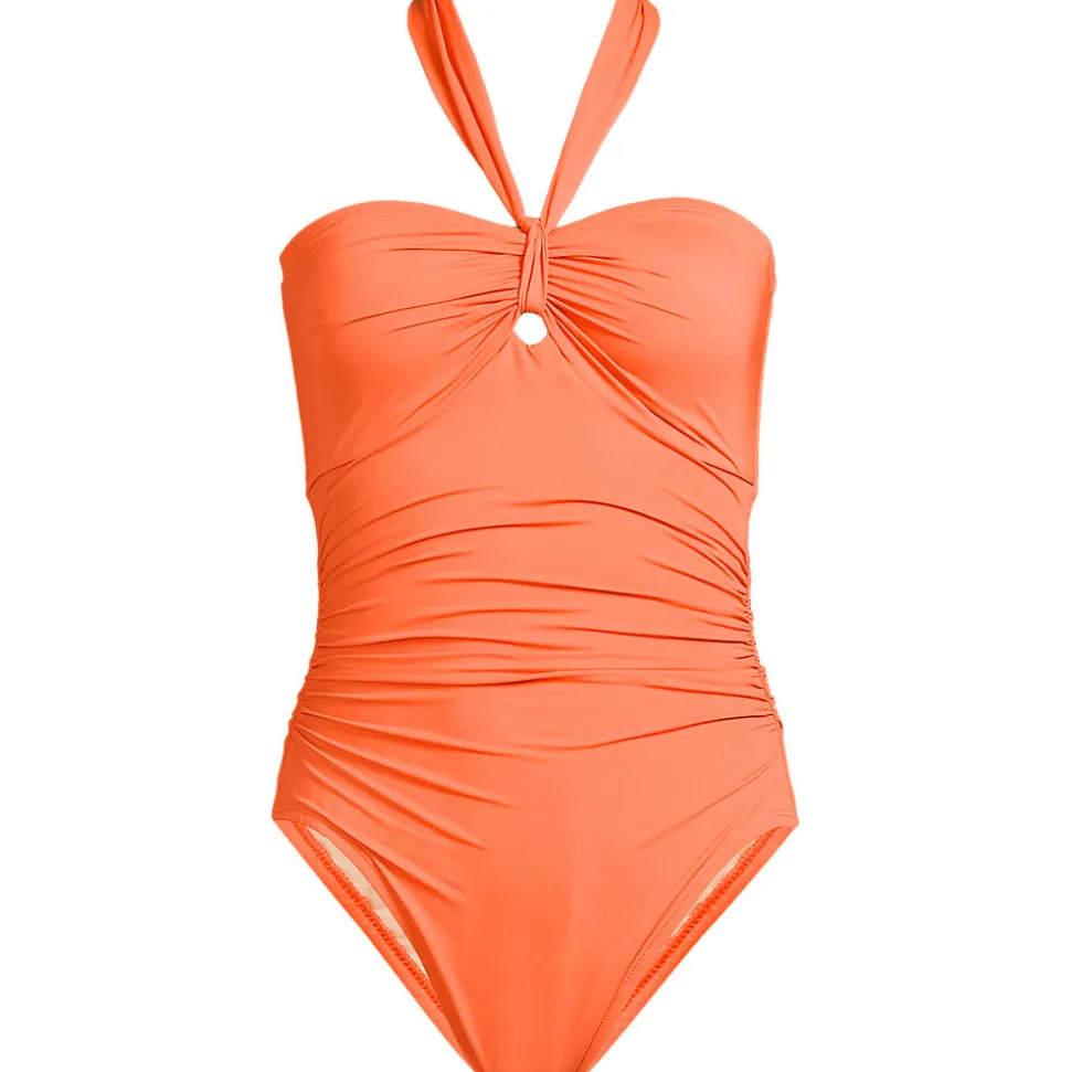 Wandelbarer Bandeau-Badeanzug Slender, hoher Beinausschnitt für Damen