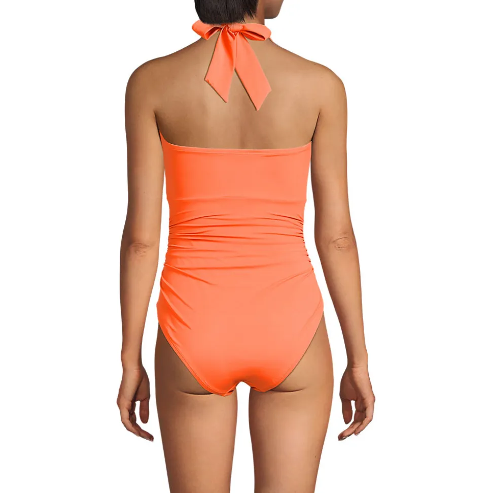 Wandelbarer Bandeau-Badeanzug Slender, hoher Beinausschnitt für Damen