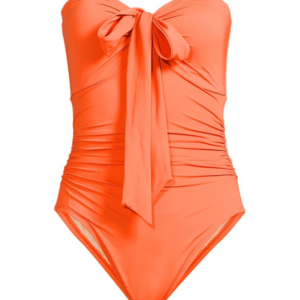 Wandelbarer Bandeau-Badeanzug Slender, hoher Beinausschnitt für Damen