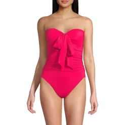Wandelbarer Bandeau-Badeanzug Slender, hoher Beinausschnitt für Damen