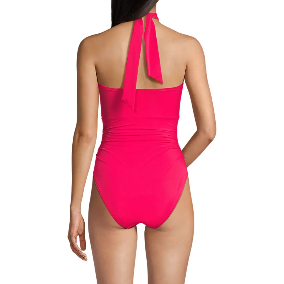 Wandelbarer Bandeau-Badeanzug Slender, hoher Beinausschnitt für Damen