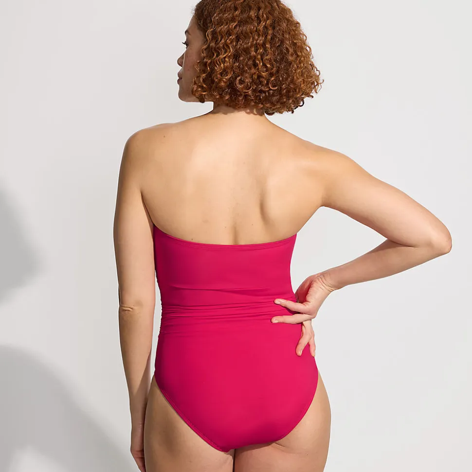 Wandelbarer Bandeau-Badeanzug Slender, hoher Beinausschnitt für Damen