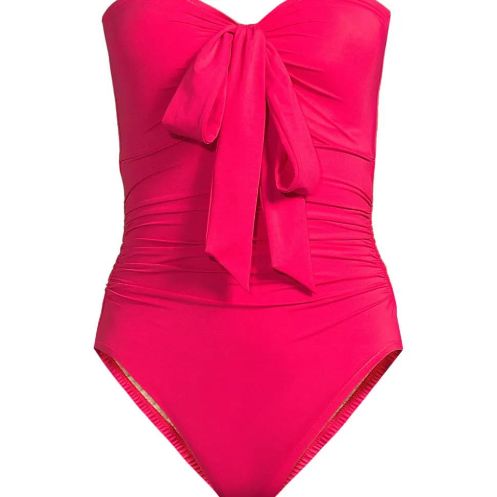 Wandelbarer Bandeau-Badeanzug Slender, hoher Beinausschnitt für Damen