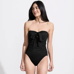 Wandelbarer Bandeau-Badeanzug Slender, hoher Beinausschnitt für Damen