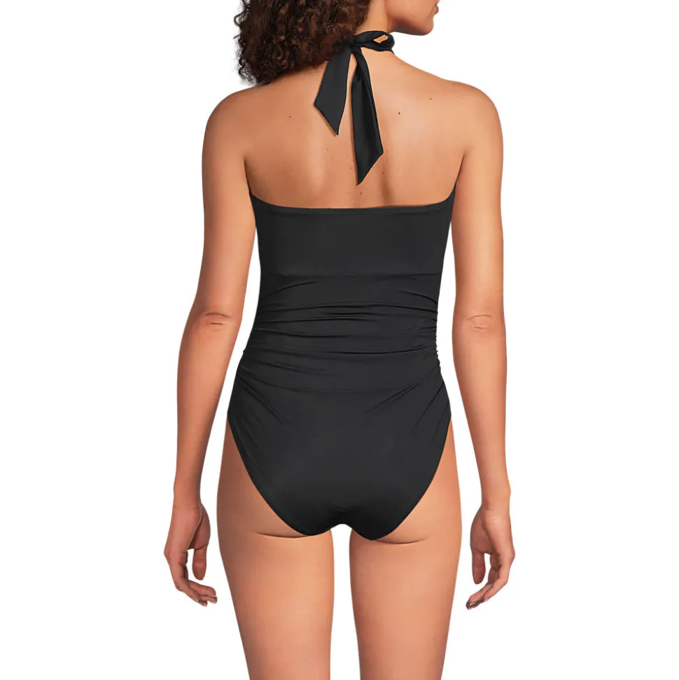 Wandelbarer Bandeau-Badeanzug Slender, hoher Beinausschnitt für Damen