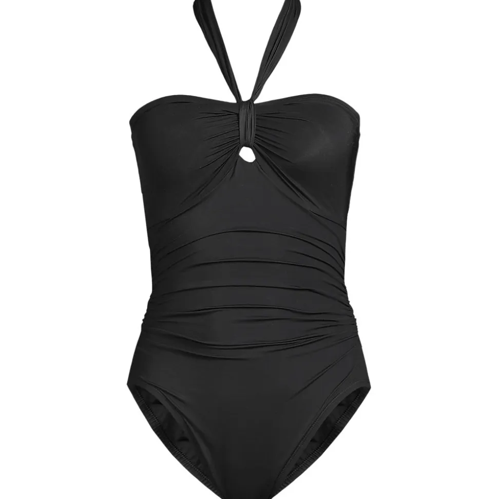Wandelbarer Bandeau-Badeanzug Slender, hoher Beinausschnitt für Damen