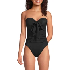 Wandelbarer Bandeau-Badeanzug Slender, hoher Beinausschnitt für Damen