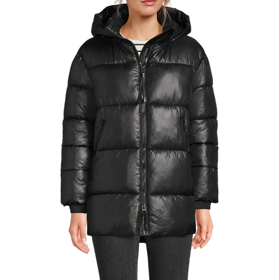 Wasserabweisende glänzende Steppjacke für Damen