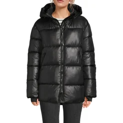 Wasserabweisende glänzende Steppjacke für Damen