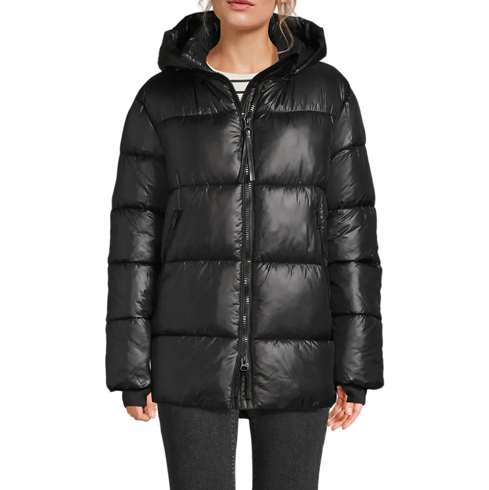 Wasserabweisende glänzende Steppjacke für Damen