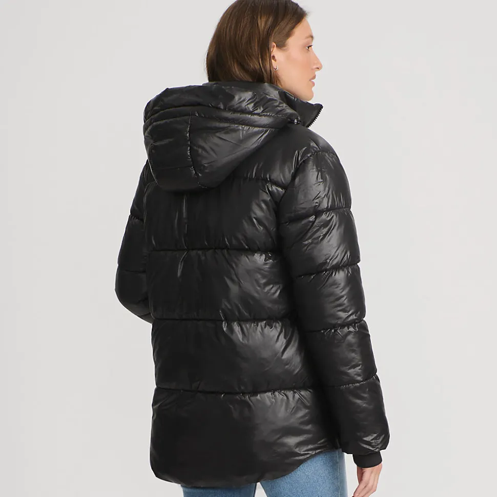Wasserabweisende glänzende Steppjacke für Damen