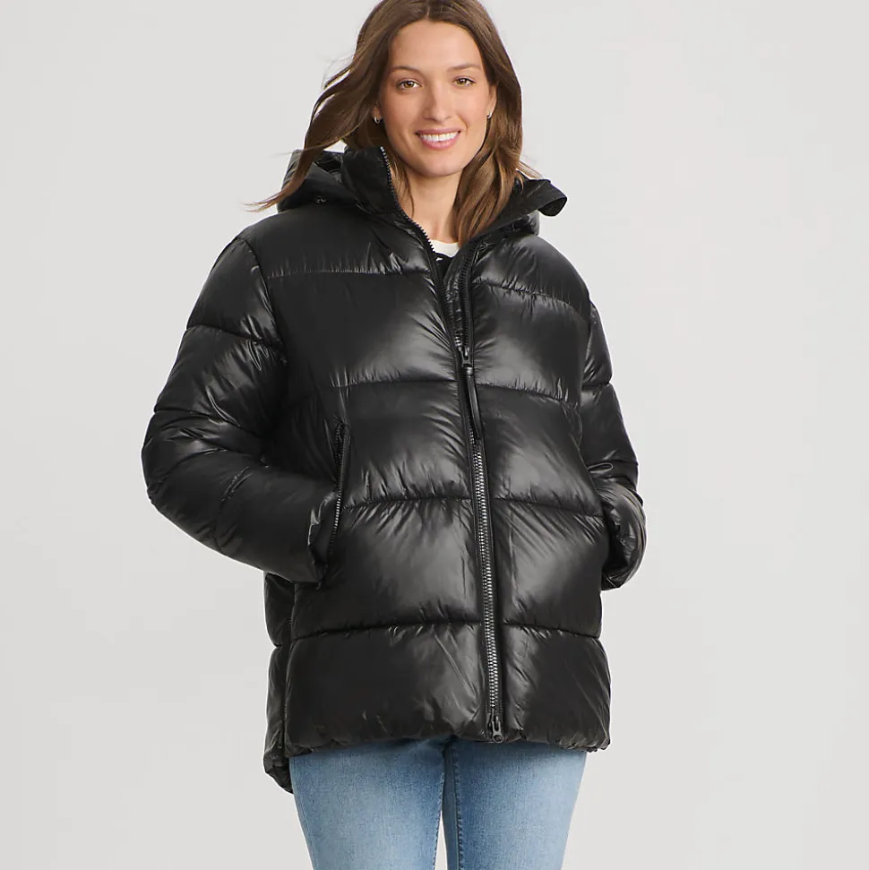 Wasserabweisende glänzende Steppjacke für Damen