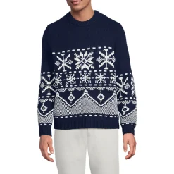 Weihnachtspullover mit Schneeflocken-Motiv für Herren