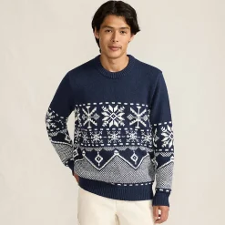 Weihnachtspullover mit Schneeflocken-Motiv für Herren