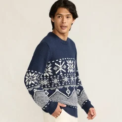 Weihnachtspullover mit Schneeflocken-Motiv für Herren