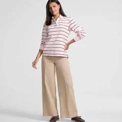Weite Chinos High Waist aus Lyocell-Mix für Damen