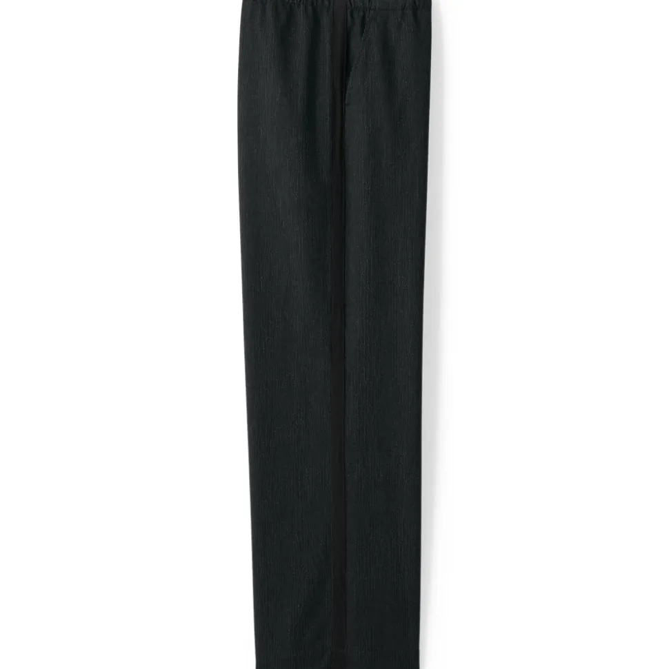 Weite Hose aus gebürstetem Flanell mit Streifendetail für Damen