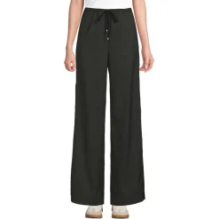 Weite Hose aus gebürstetem Flanell mit Streifendetail für Damen