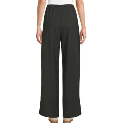 Weite Hose aus gebürstetem Flanell mit Streifendetail für Damen