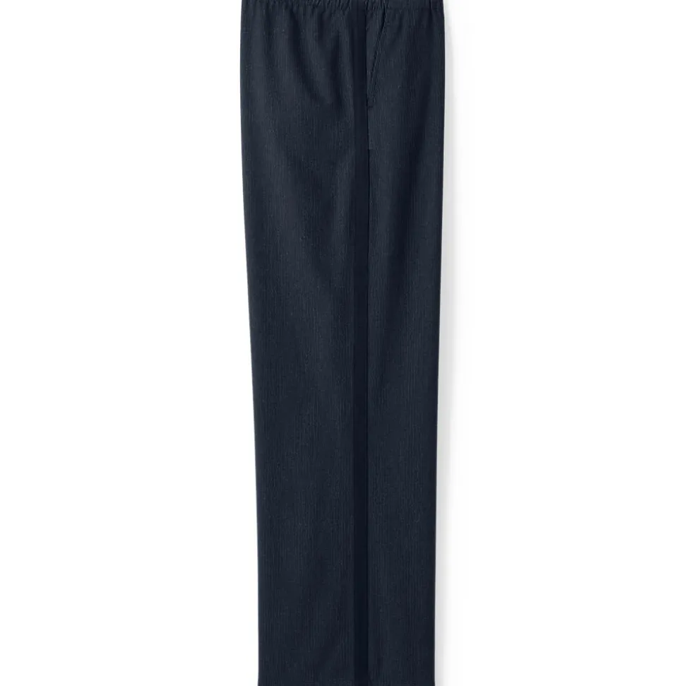 Weite Hose aus gebürstetem Flanell mit Streifendetail für Damen