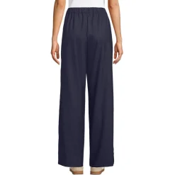 Weite Hose aus gebürstetem Flanell mit Streifendetail für Damen