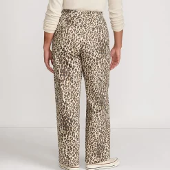 Weite Hose mit Leomuster für Damen