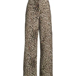 Weite Hose mit Leomuster für Damen