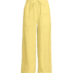 Weite 7/8-Leinenhose mit Dehnbund für Damen