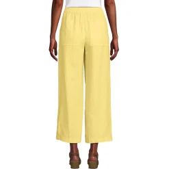 Weite 7/8-Leinenhose mit Dehnbund für Damen