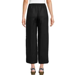Weite 7/8-Leinenhose mit Dehnbund für Damen