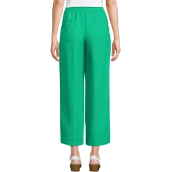 Weite 7/8-Leinenhose mit Dehnbund für Damen