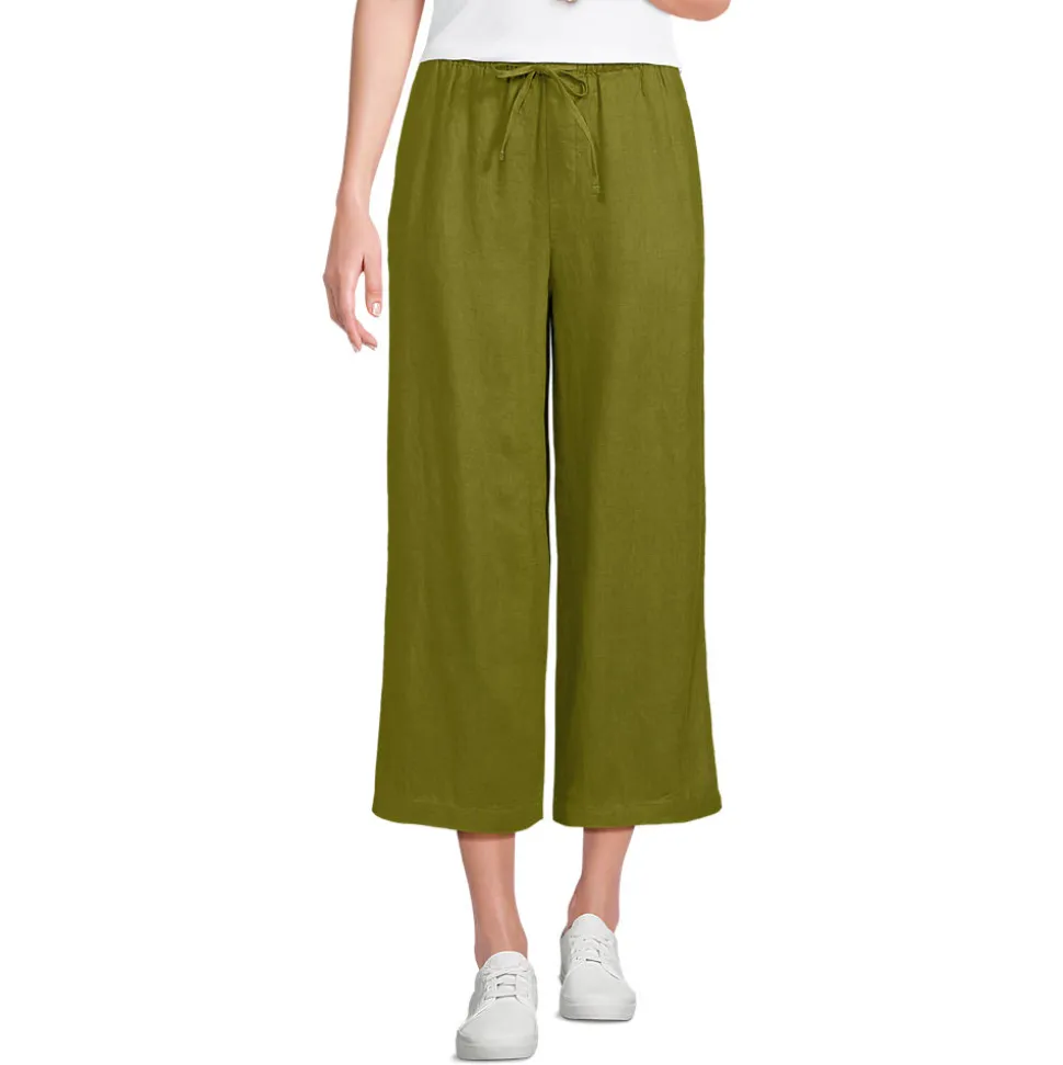 Weite Premium Reinleinen-Schlupfhose in 7/8-Länge für Damen
