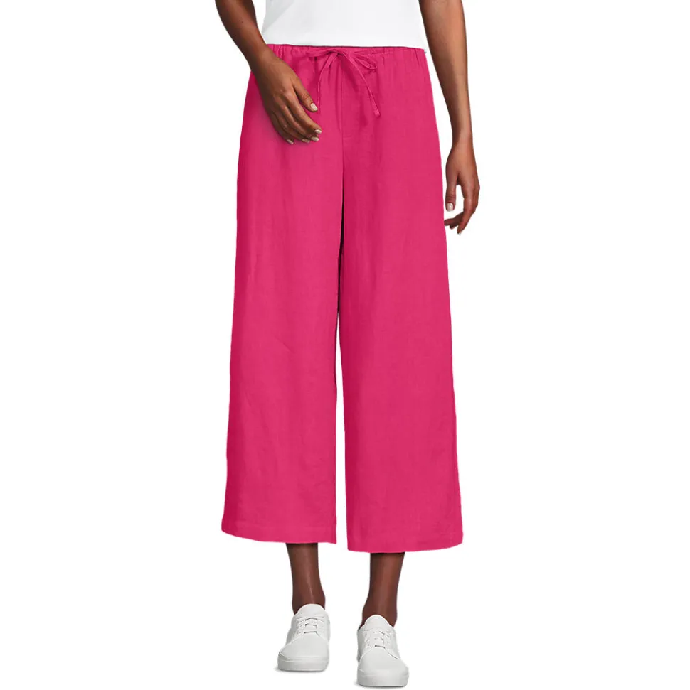 Weite Premium Reinleinen-Schlupfhose in 7/8-Länge für Damen