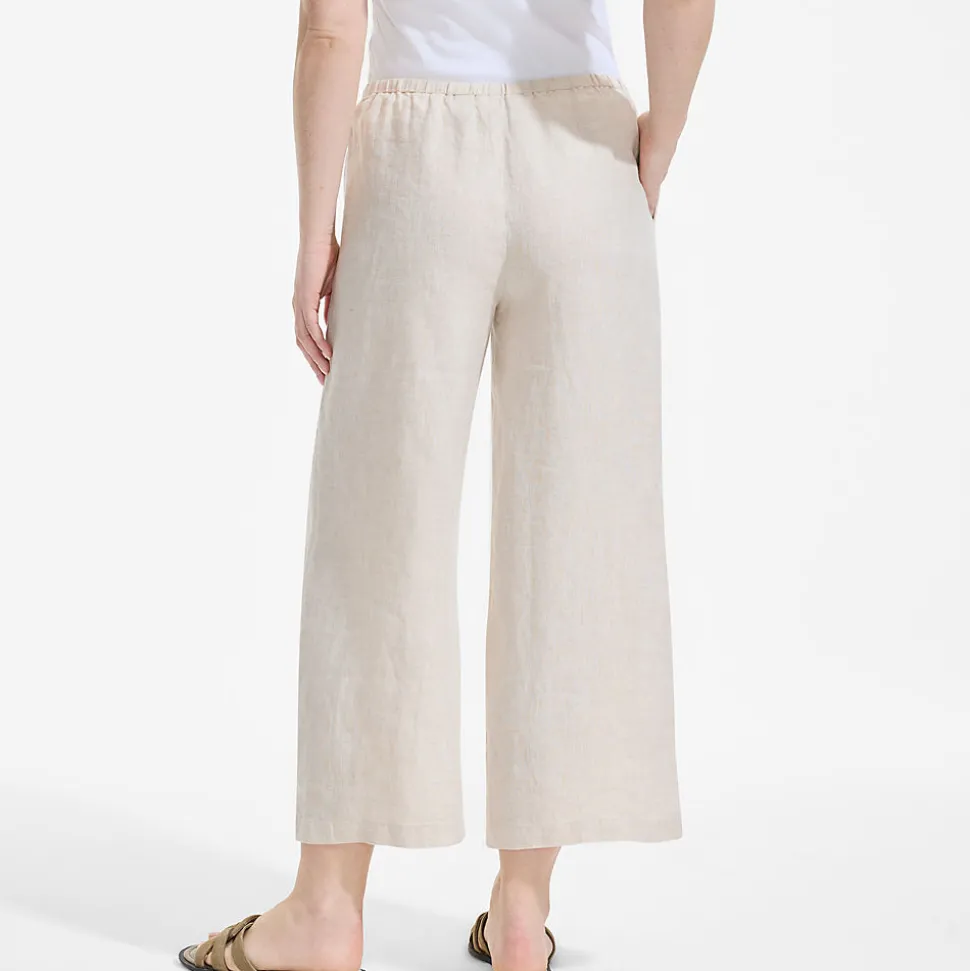 Weite Premium Reinleinen-Schlupfhose in 7/8-Länge für Damen