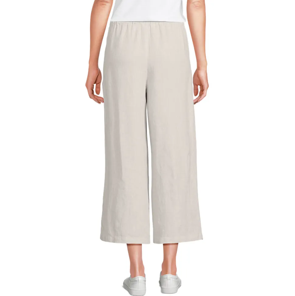 Weite Premium Reinleinen-Schlupfhose in 7/8-Länge für Damen