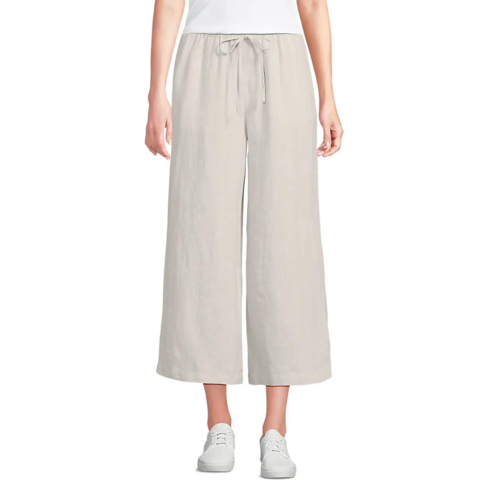 Weite Premium Reinleinen-Schlupfhose in 7/8-Länge für Damen