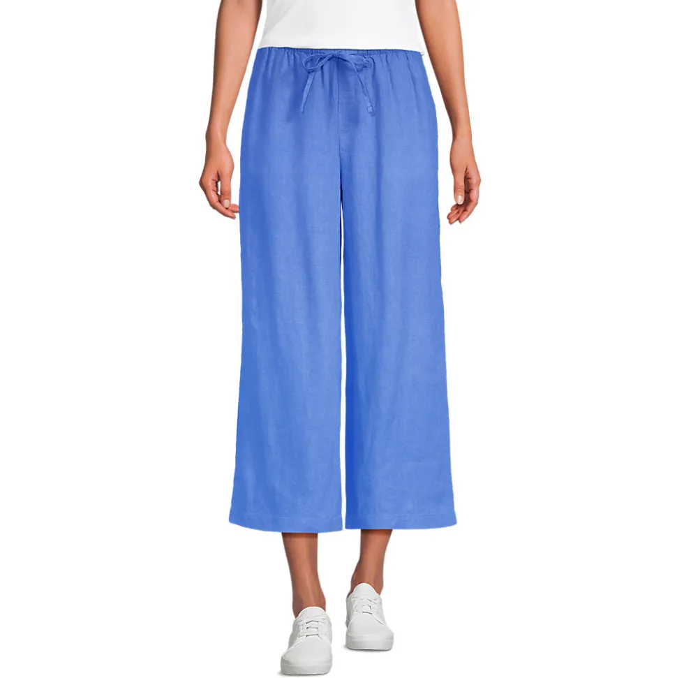 Weite Premium Reinleinen-Schlupfhose in 7/8-Länge für Damen