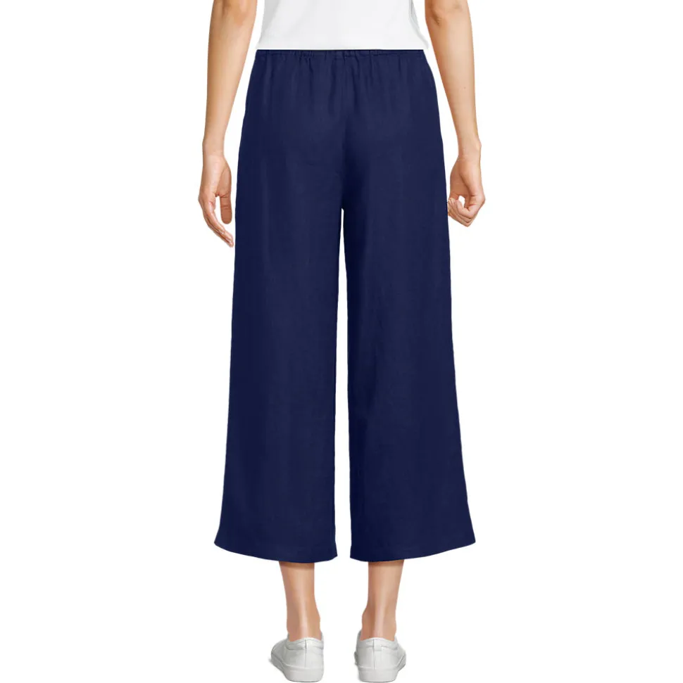 Weite Premium Reinleinen-Schlupfhose in 7/8-Länge für Damen