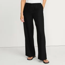 Weite Schlupfhose aus Leinenmix für Damen