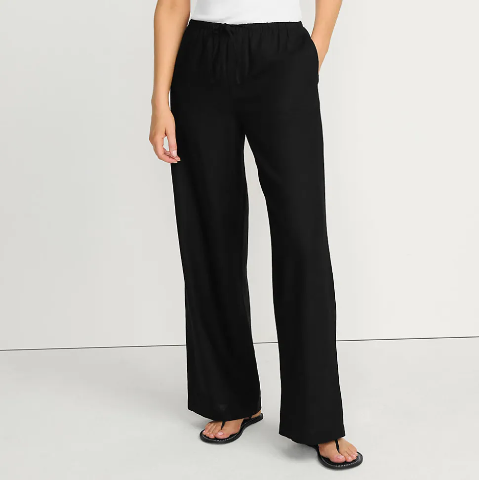 Weite Schlupfhose aus Leinenmix für Damen