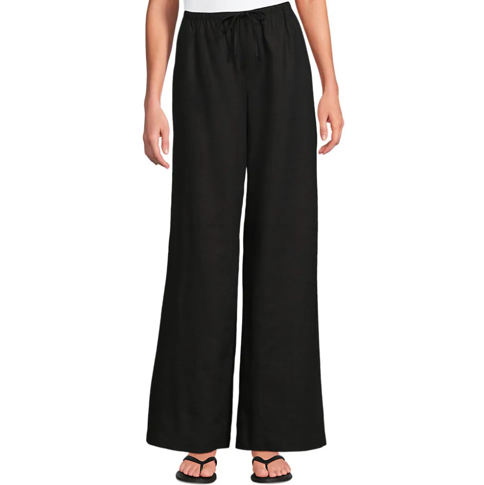 Weite Schlupfhose aus Leinenmix für Damen