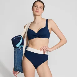 Wendbare Bikinihose mit extra hohem Beinausschnitt, High Waist, für Damen