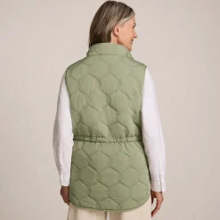 Wendbare, gesteppte Sherpa-Fleeceweste für Damen