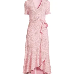 Wickelkleid aus Baumwoll/Modalmix mit kurzen Ärmeln für Damen
