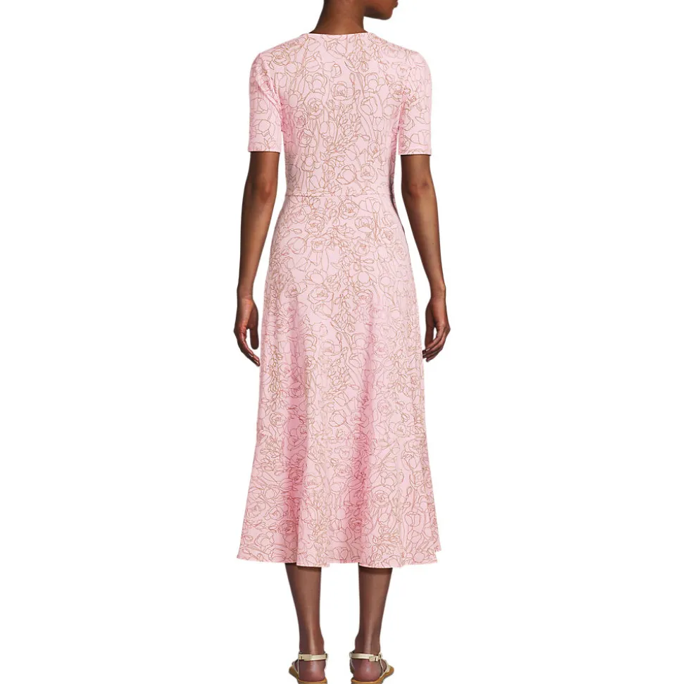 Wickelkleid aus Baumwoll/Modalmix mit kurzen Ärmeln für Damen