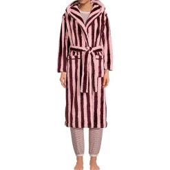 Wolkenfleece-Morgenmantel mit Kapuze für Damen
